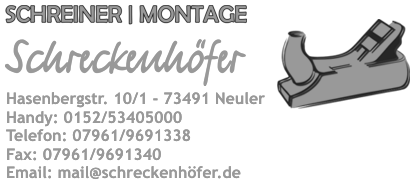 Schreiner Montage Schreckenhfer